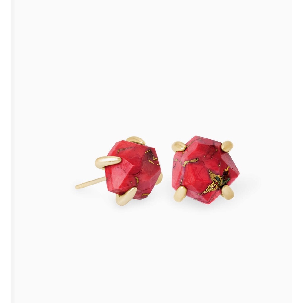 Kendra Scott red magnesite stud earrings